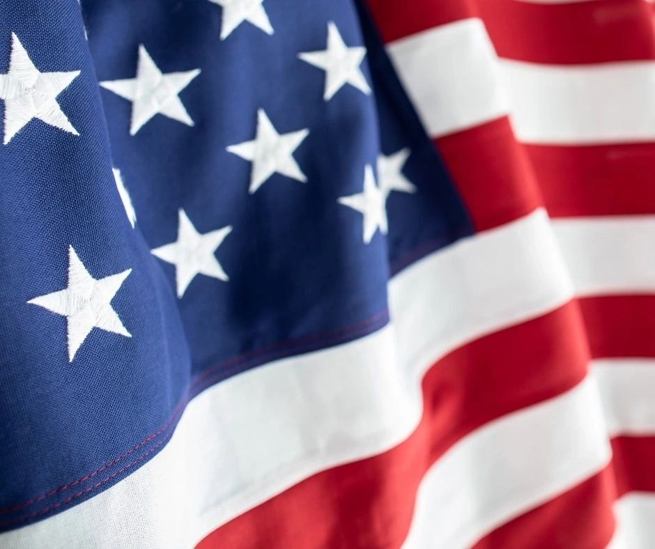 Close-up of a United States flag